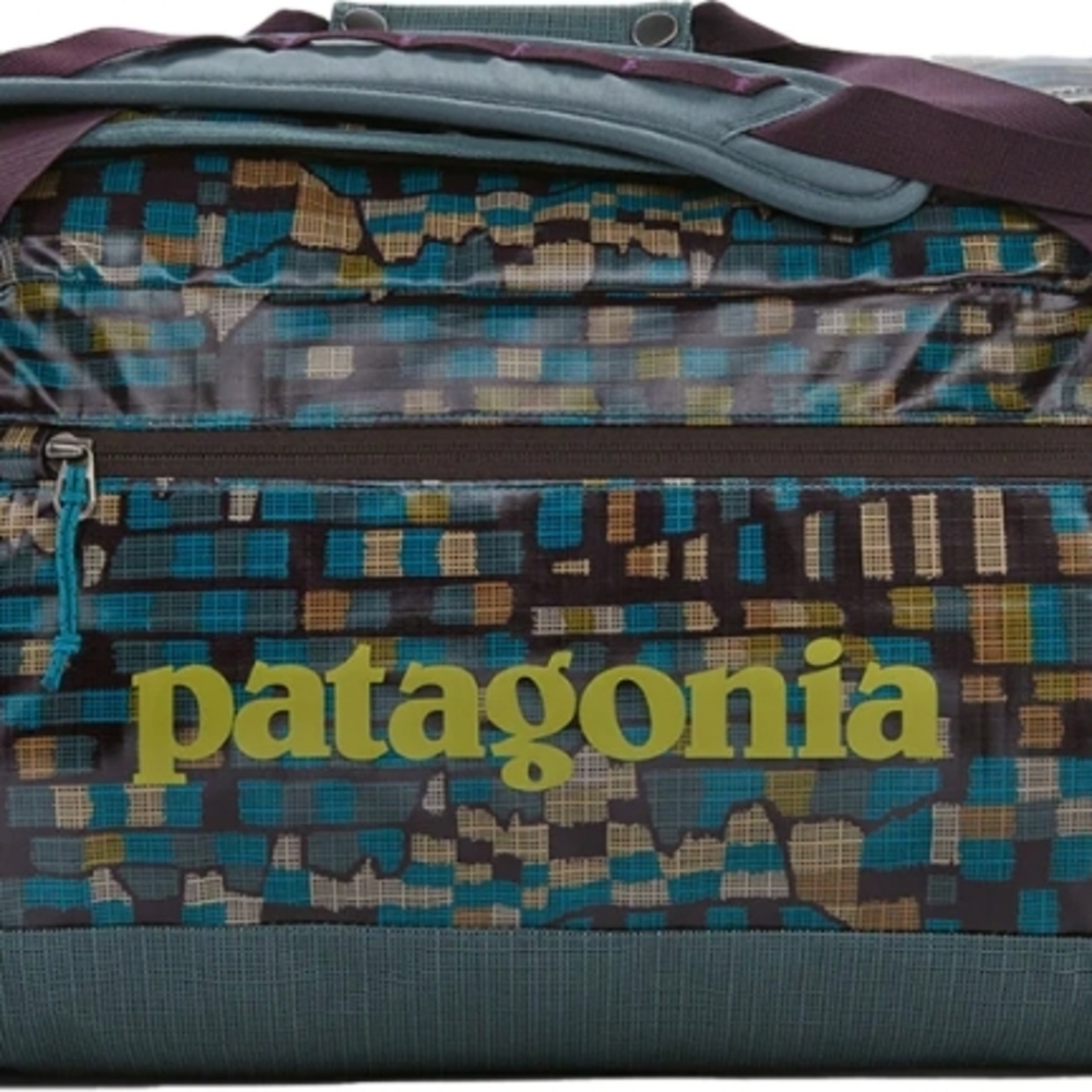 Patagonia Black Hole 55L Duffel Bag Fitz Roy Patchwork: Nouveau Green